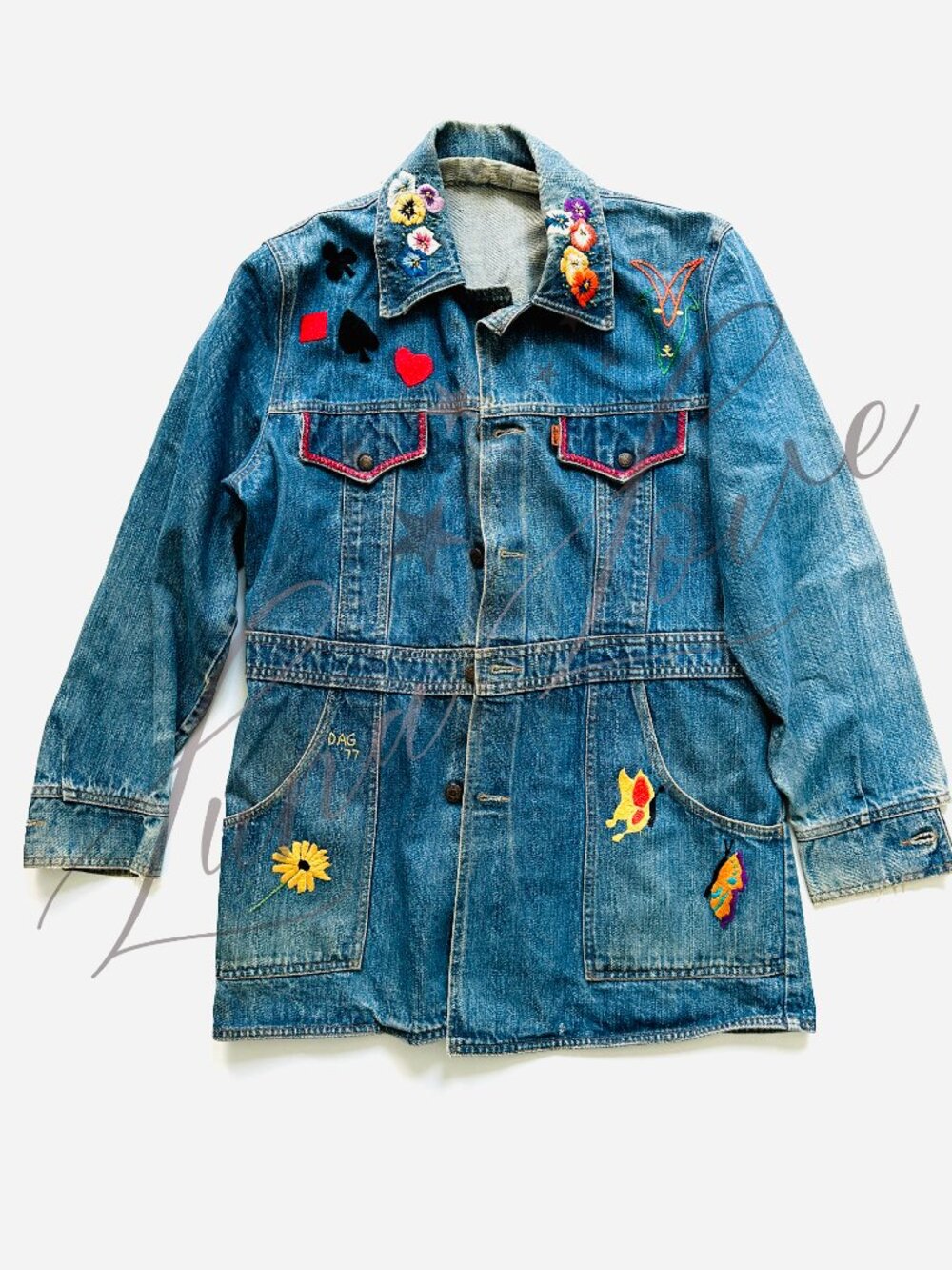 FREE PEOPLE x Levi's Embroidered Denim Jacket - EXCLUSIVE! - Picture 2 of 13